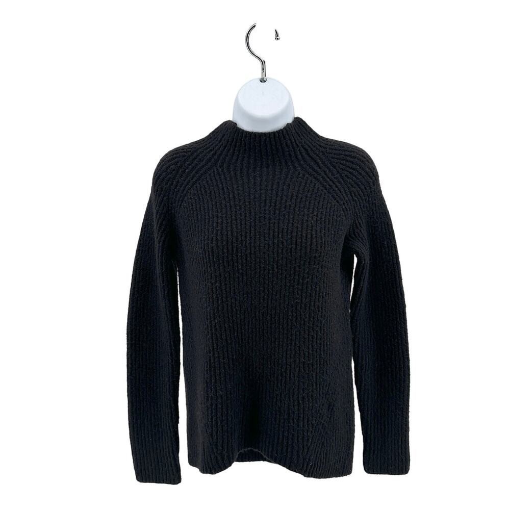 Madewell Pullover Sweater WMNS XS Black Mock Neck Ribbed Knit Long Sleeve Winter